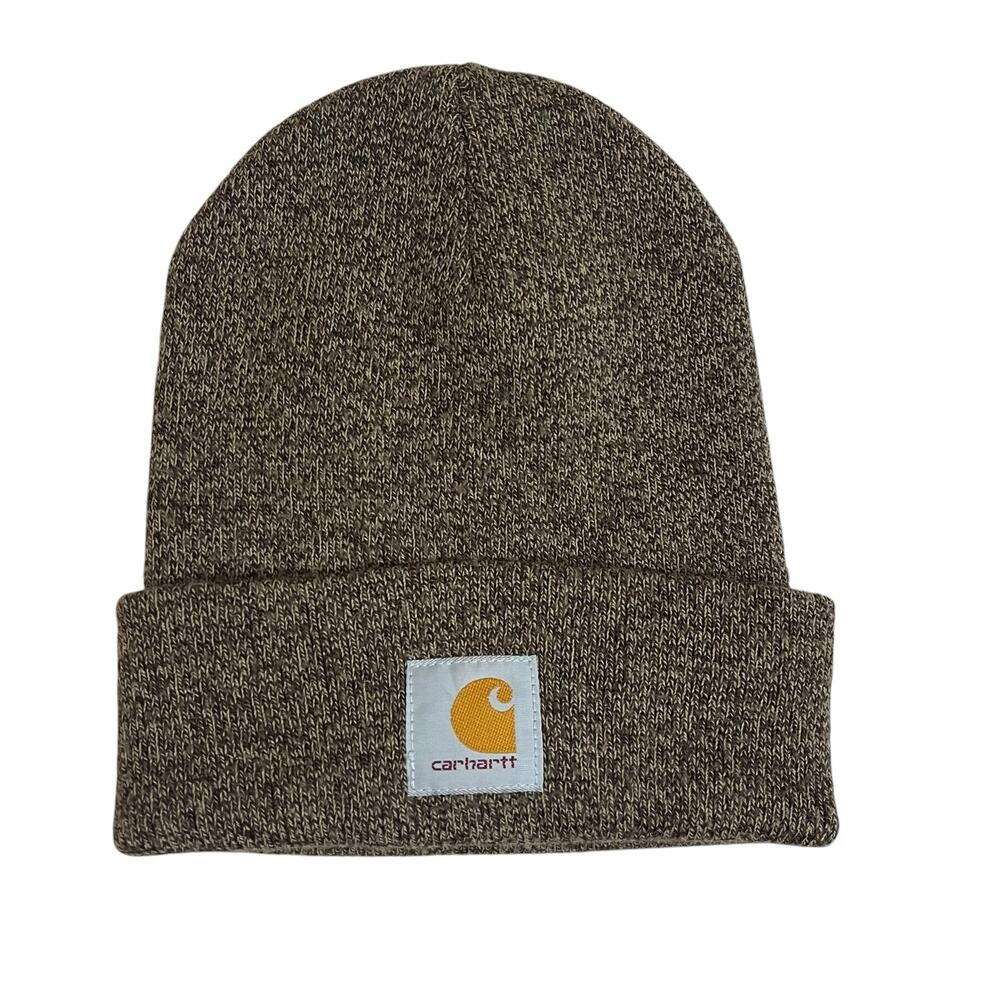 Carhartt A18 Knit Cuffed Beanie Dark Brown Marl Heather OS Workwear Streetwear